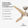 Stropný ventilátor El Paso so svetlom | 132 cm | 35 W